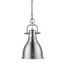  3602-S PW-PW - Duncan Small Pendant with Chain in Pewter with a Pewter Shade